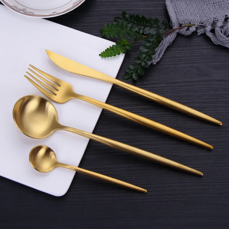 

Набор столовых приборов из нержавеющей стали золотистого цвета, 5 шт./лот