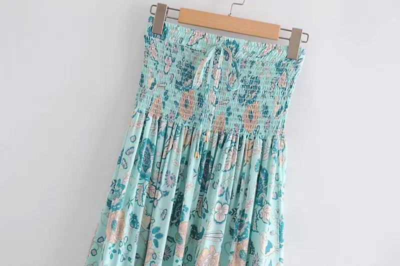 Юбка трапециевидная женская с цветочным принтом винтажная шикарная пляжная юбка