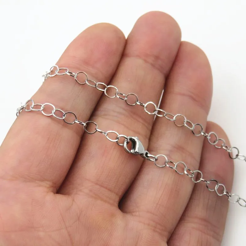 Женская цепочка Rolo из нержавеющей стали на заказ модные ювелирные изделия |