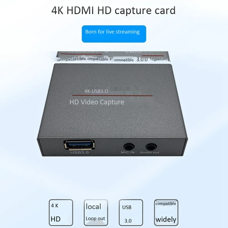 

Ec291 Usb3.0 Capture Card 1080P Hd Live Video Capture Card Obs Recorder Supports 4K Input and Output