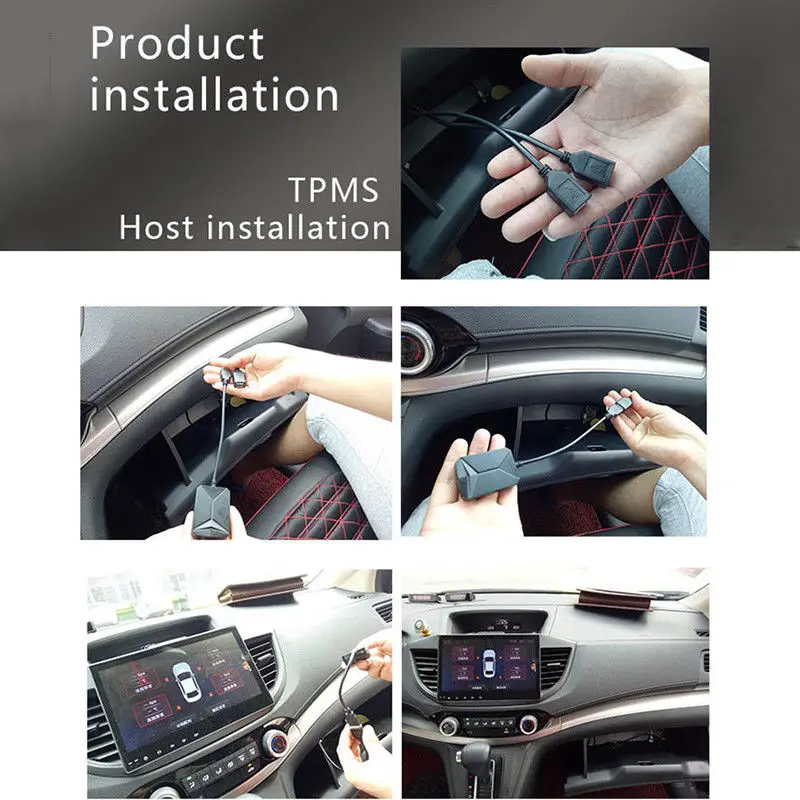 Система контроля давления в шинах автомобиля TPMS с 4 датчиками Android дисплей USB