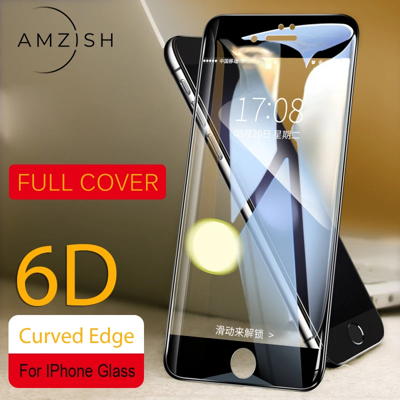 

Amzish 6D полное покрытие защитное закаленное стекло для айфон 11 Pro Max X XS Xr стекло на айфон 8 7 6 6S Plus защита экрана