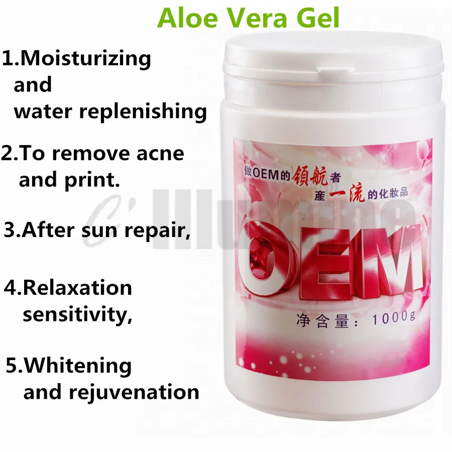 Aloe Vera Gel Acne Removing Moisturizing Anti Allergic Cream After Sun Repair Beauty Salon OEM 1kg