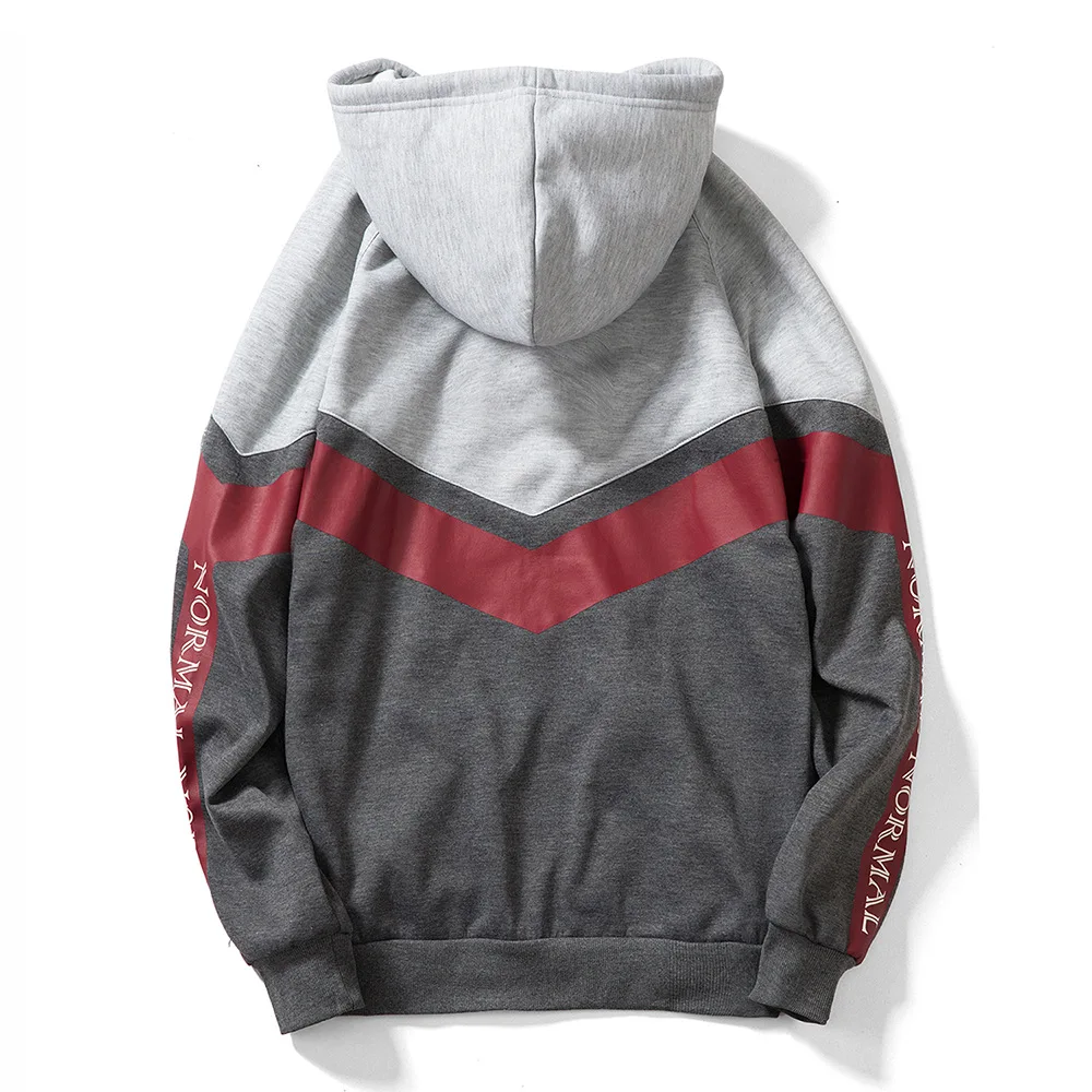 

Men's Hoodies Loose Autumn Winter New Color Matching Hooded Casual Zipper Cardigan Tops Fashion Sweatshirts Fleece