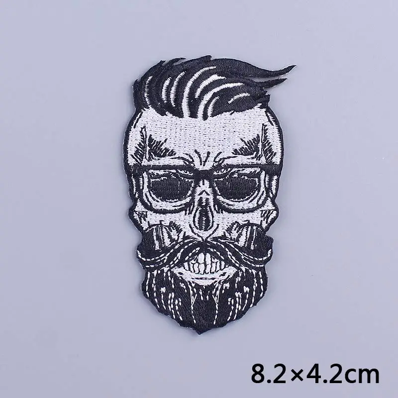 Diy панк череп патчи утюгом нашивки на одежду Скелет значки полосы патч вышитые