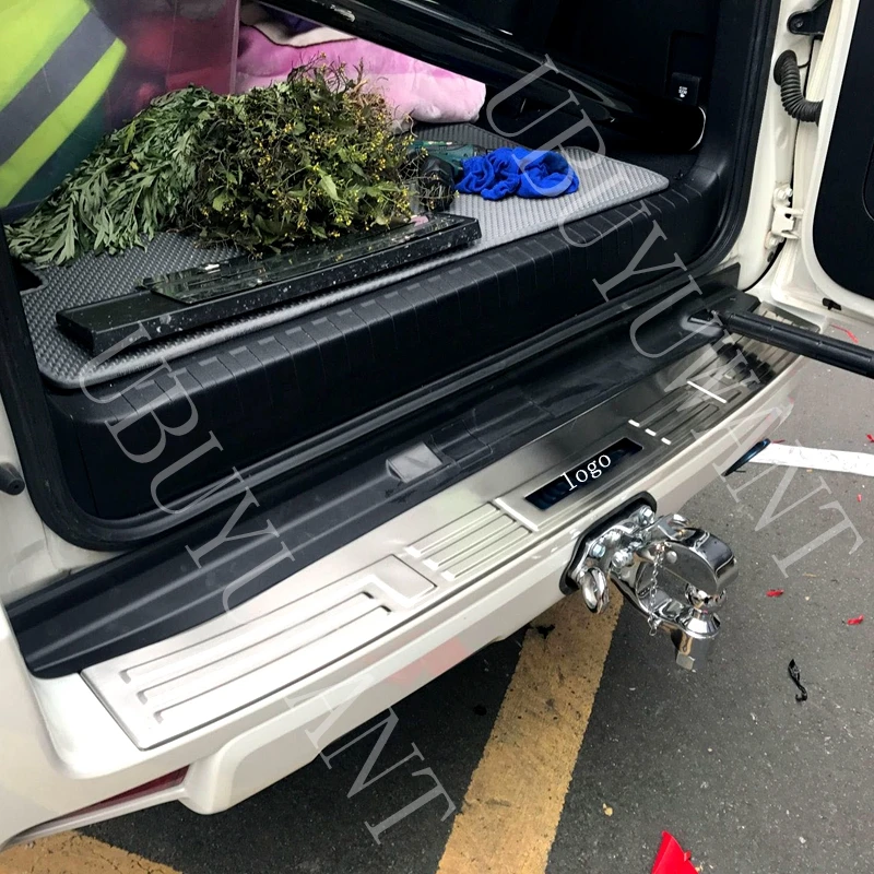 Для Toyota LAND CRUISER PRADO задний багажник дверной порог с защитой от ударов царапать обшивку из нержавеющей стали автомобильные аксессуары для оформления