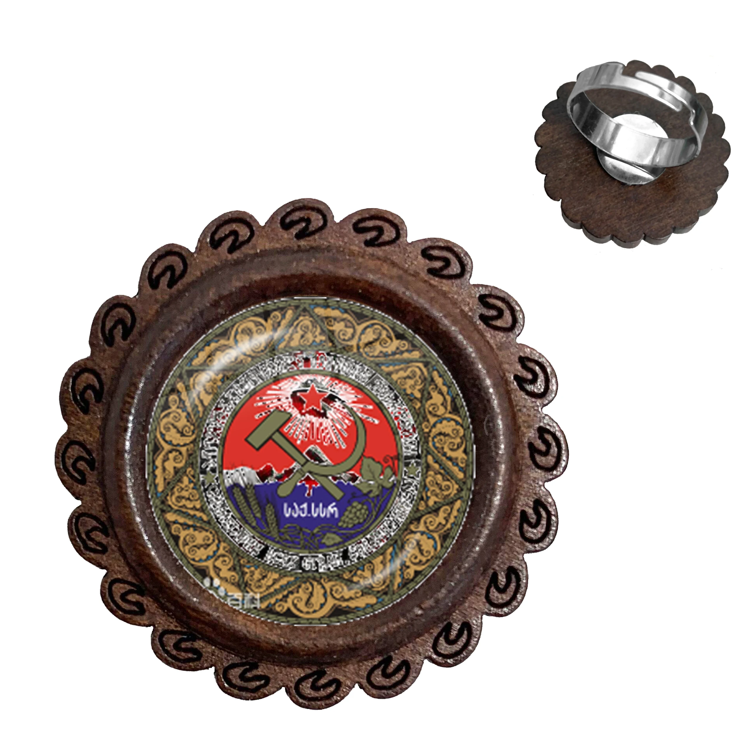 CCCP советская армия СССР Красная звезда регулируемые деревянные кольца 20 мм