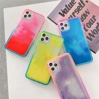 cute color border phone case for iphone 11 pro max 7 8 plus x xr xs max fluorescent liquid quicksand