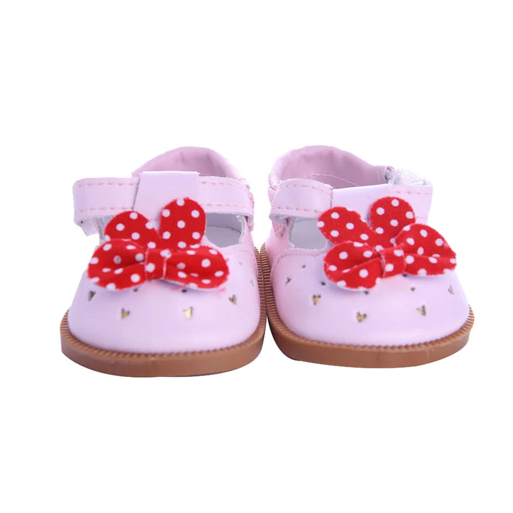 Туфли для кукол 7 см кроссовки из искусственной кожи с бантом подходит реборн 18