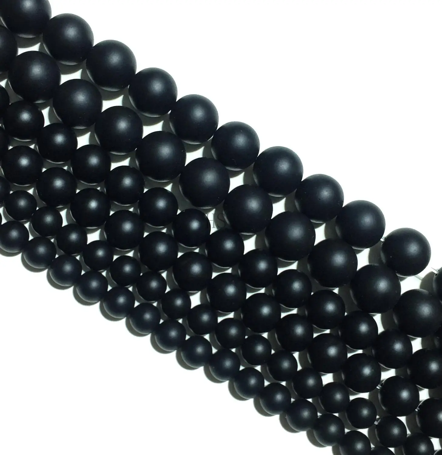 

Black Dull Polish Matte Onyx Agata Round Natural Stone Beads Healing Energy DIY Bracelet Necklace 15"/Strand 4 6 8 10 12 MM Size