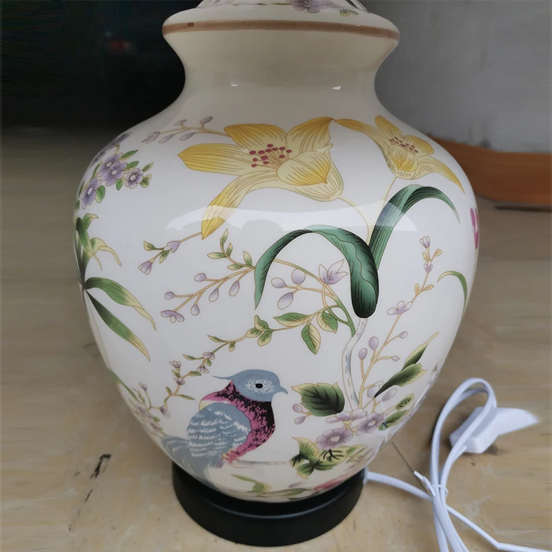 Винтажные Керамические Большие Настольные лампы 40 х65 см настольные с цветочным и