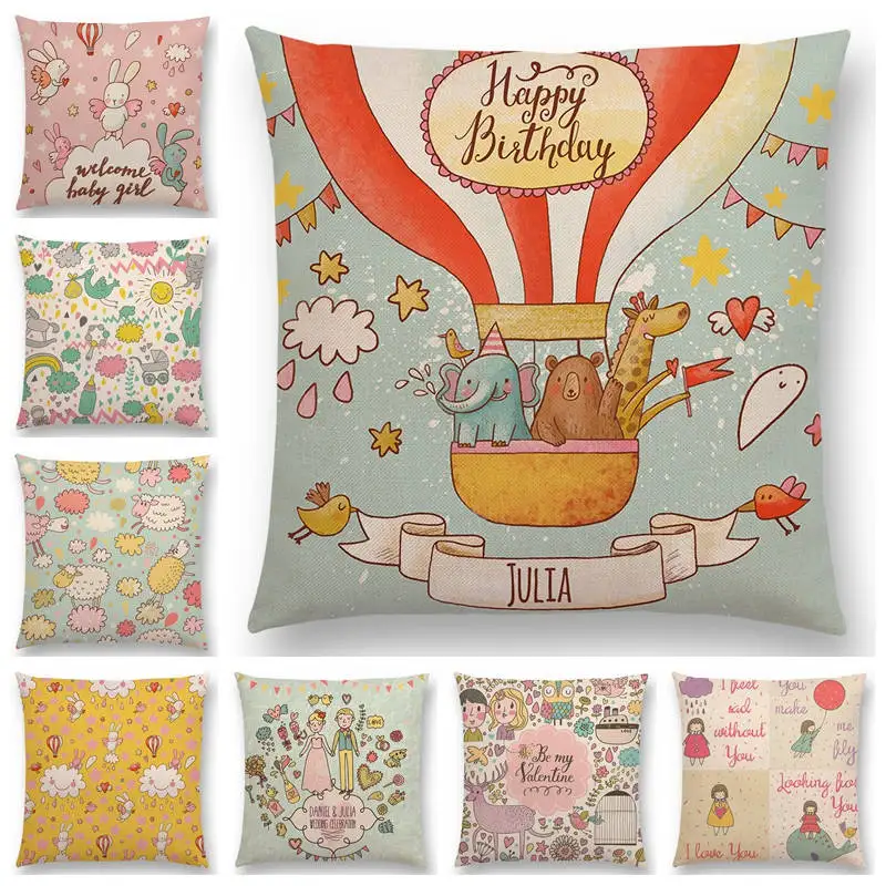 Симпатичные лесные животные цветы растения небо облако теплые слова звезды