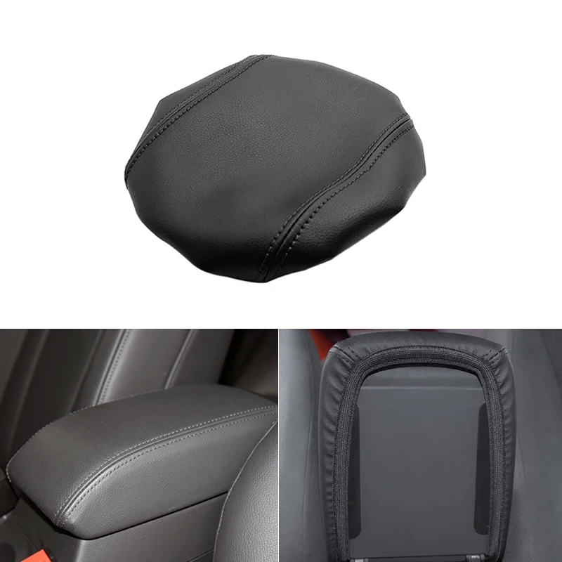 

Car styling Microfiber Leather Interior Center Control Lid Armrest Box Cover Trim For Audi Q3 2013 2014 2015 2016 2017 2018