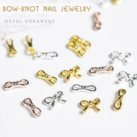 100pcs metal bow knot nail art decorations goldsilverrose gold bow nail art jewelry japanese fashion nail art bow knot