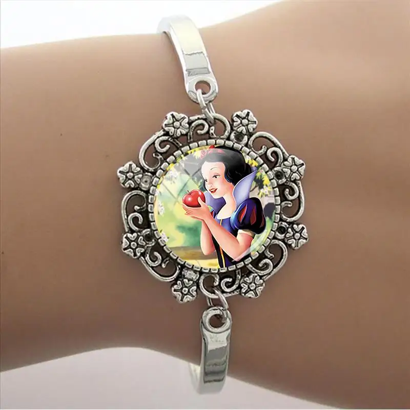 Модный браслет Disney Белоснежка ювелирные изделия стеклянный кабошон