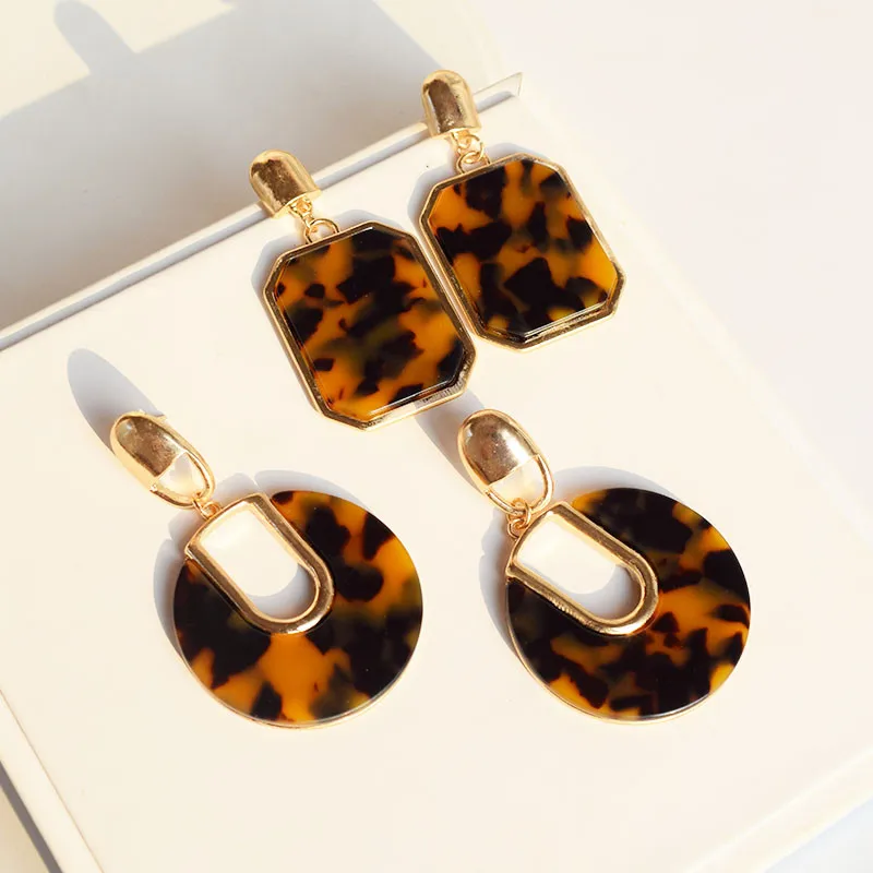 Женские Висячие серьги Comiya из смолы с геометрическим узором модные ювелирные