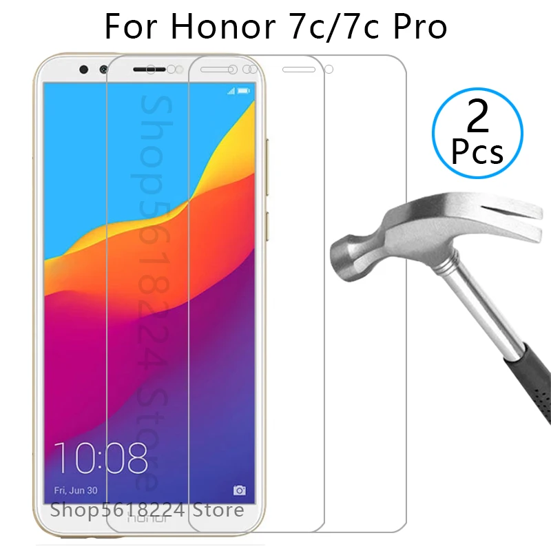Чехол для honor 7c pro чехол из закаленного стекла huawei 7cpro 7 c c7 Защитная пленка телефона