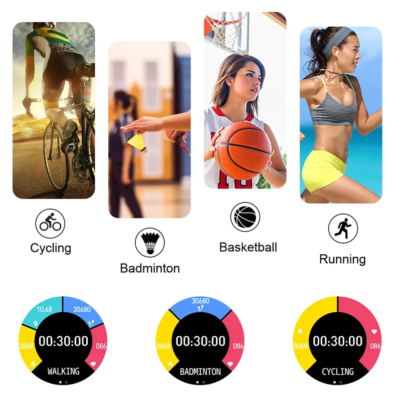 

Original DT86 Men Women Smart Watches Heart Rate Blood Pressure Monitor Sports Smart Watch IP67 Waterproof Bluetooth Smartwatch