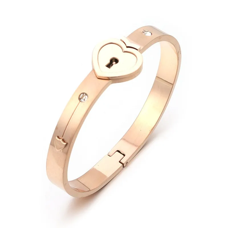 

Creative Women Jewelry Sets Concentric Lock Key Titanium Women Jewelry Bracelet Necklace Fashion Wedding Party Decor Crafts 2020
