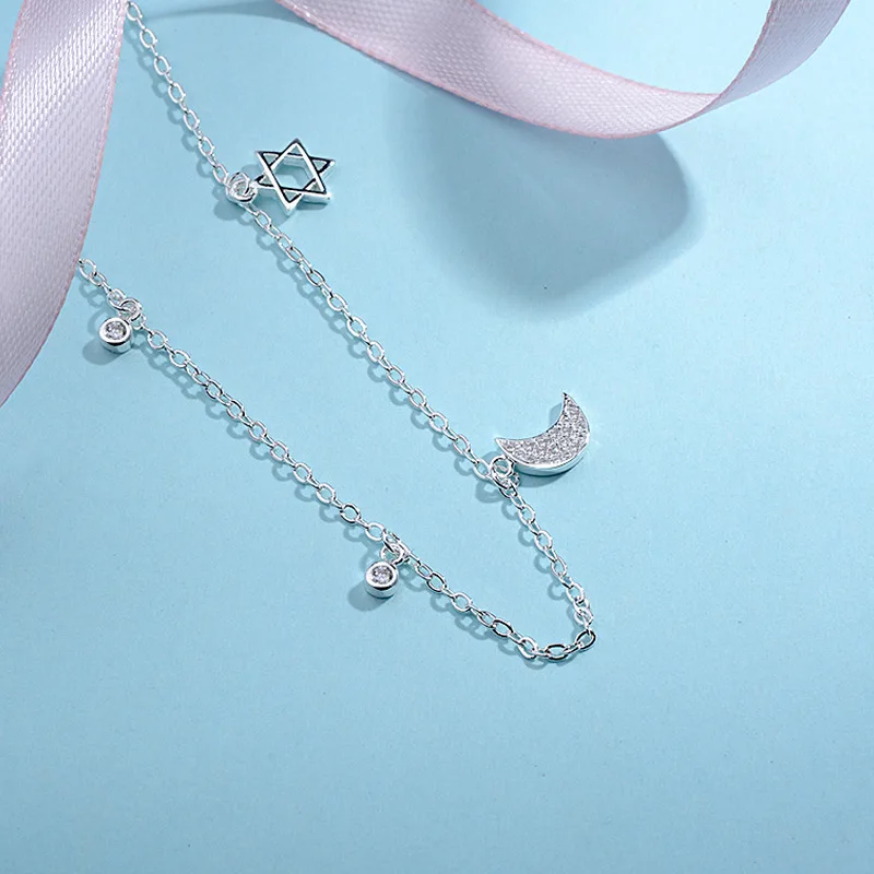 925 Стерлинговое серебро круглый колокольчик в форме сердца ножной браслет для