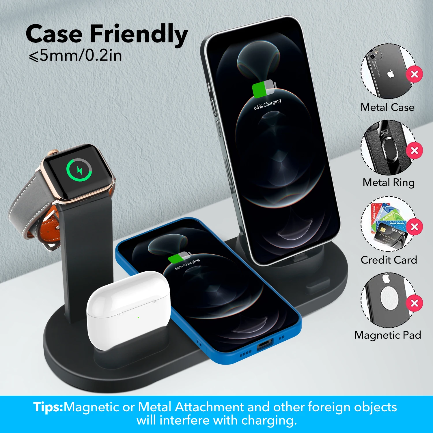 labobbon 15w wireless charger stand dock 4 in 1 for apple watch 6 5 4 iphone 12 11 x xs maxxr 8 airpods pro qi fast l07 free global shipping