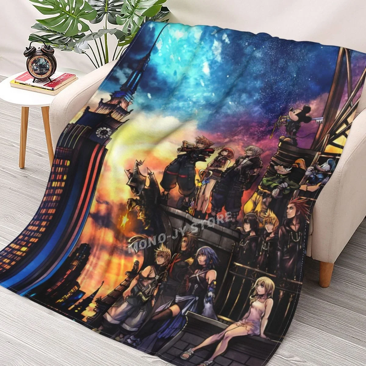 

Kingdom Hearts - Sora's Dive To The Heart Stained Glass Throw Blanket Sheets On The Bed, Blanket On The Sofa 70x100 220x240
