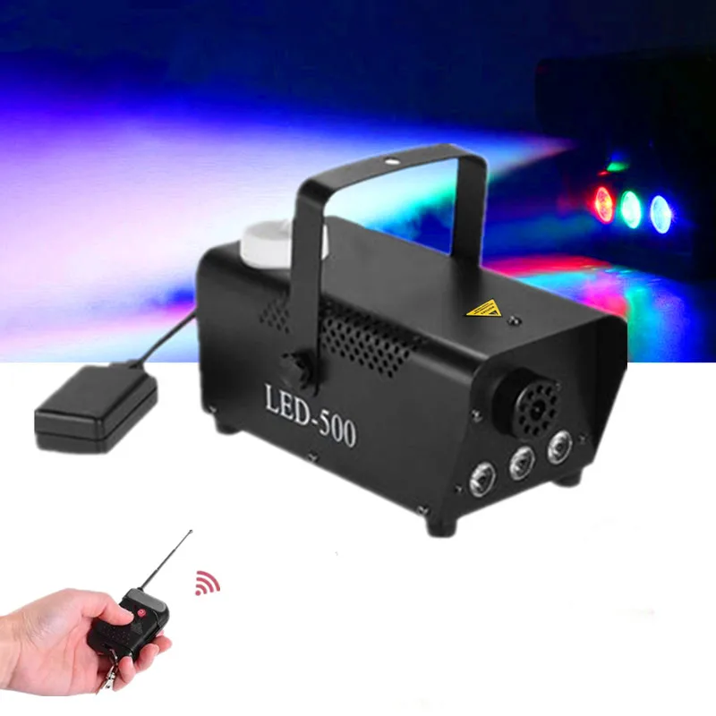 

500W Colorful Fog Machine With RGB LED Lights/Mini 400W Remote Control Fogger Disco Home Party Stage Fog Machine Smoke Thrower
