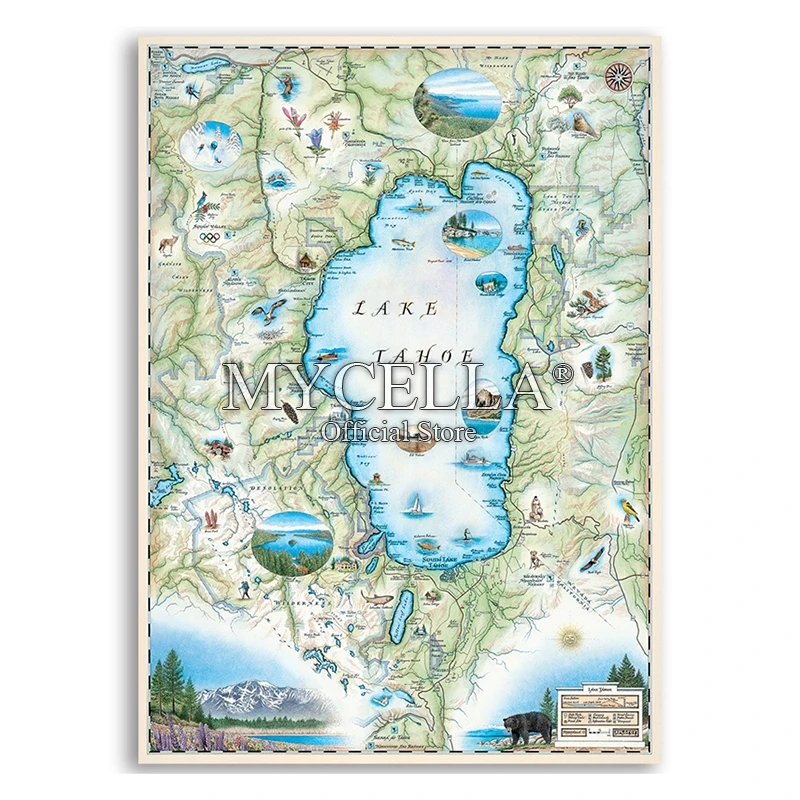 Полная Алмазная вышивка Карты озер 5d Сделай Сам крестиком на рисунке домашний