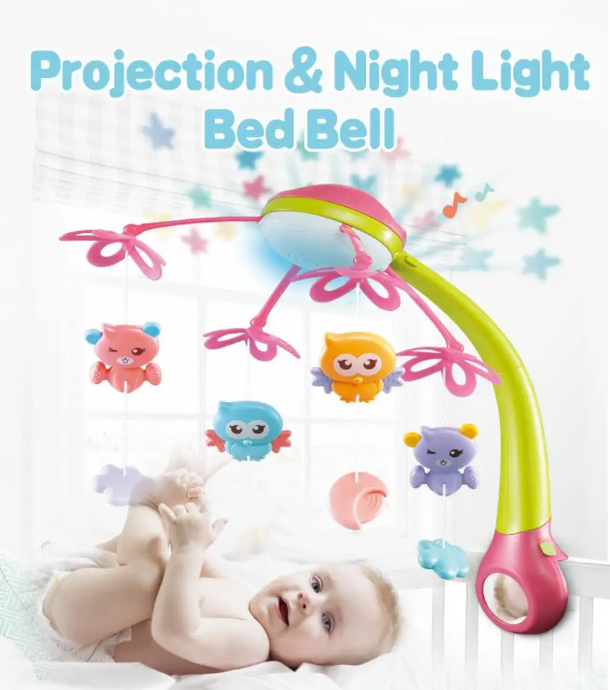 

Детские музыкальные Bed Bell для Мобильный телефон колыбельки подвесной колокольчик вращающийся проекции Подарок детская кровать с лампой му...