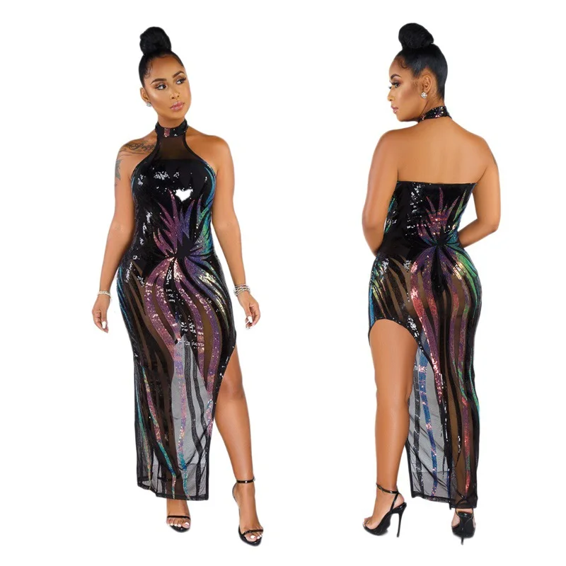 

2021 European and American Sequin nightclub dress