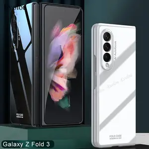 ultra thin hard glossy phone case for samsung galaxy z fold 3 luxury anti fall protective cover for samsung z fold3 5g shell free global shipping