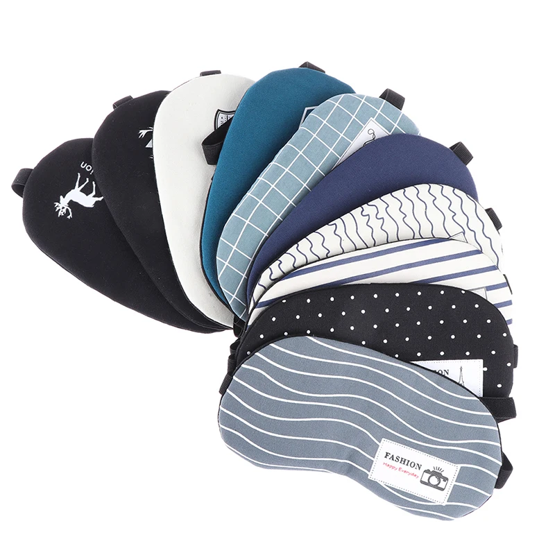 

Travel Relaxing Sleeping Aid Blindfold Cartoon Sleeping Mask Eyepatch Soft Eye Sleep Mask Fashion Striped Cotton Eye Cover