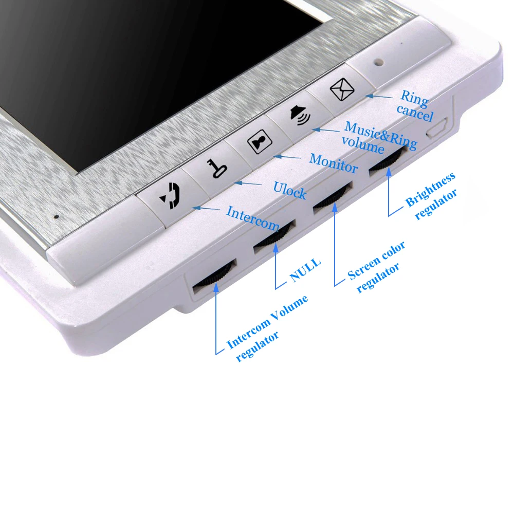 

Video Doorbell System, 7 Inches Wired Video Door Phone Intercom Kit Support Monitoring, Unlock, Dual-Way Intercom for villa