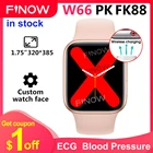Смарт-часы IWO14 W66 PK FK88 Reloj Custom Face, беспроводные Смарт-часы с Bluetooth звонком и температурой для Android IOS, 2021