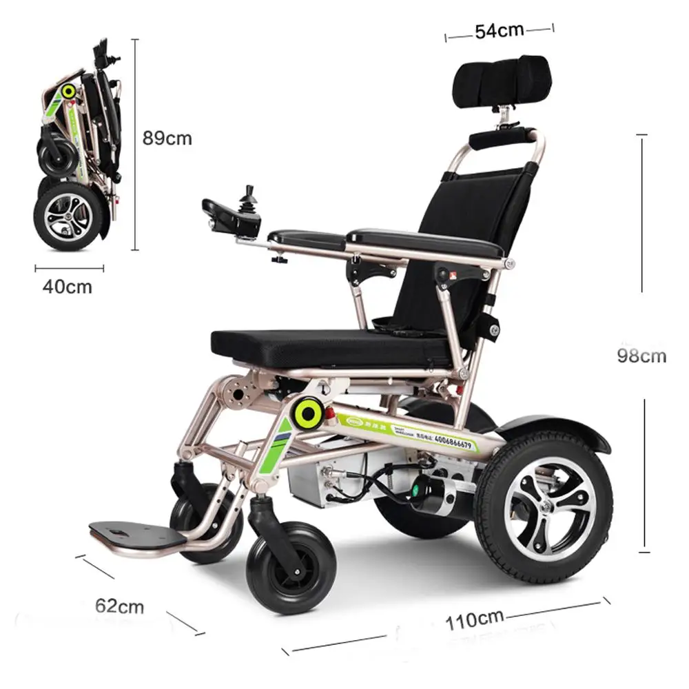 

Heavy duty Portable Auto Folding Electric wheelchair with remote controller