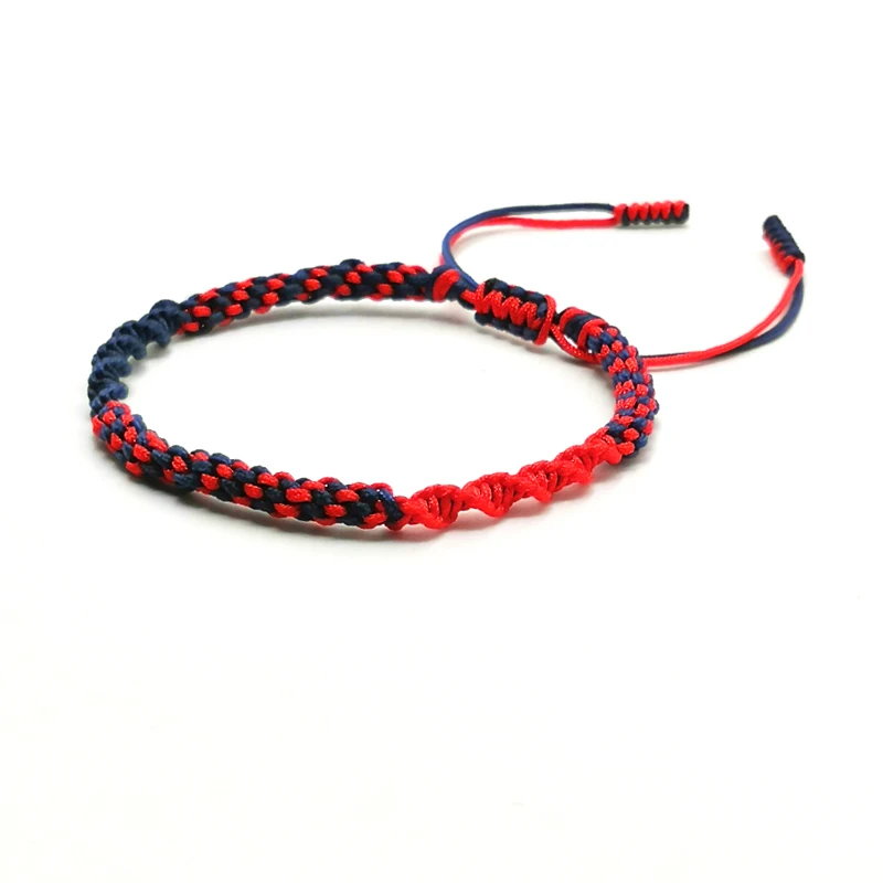 Модный тканый браслет ручной работы с красной нитью мужской плетеный бантом