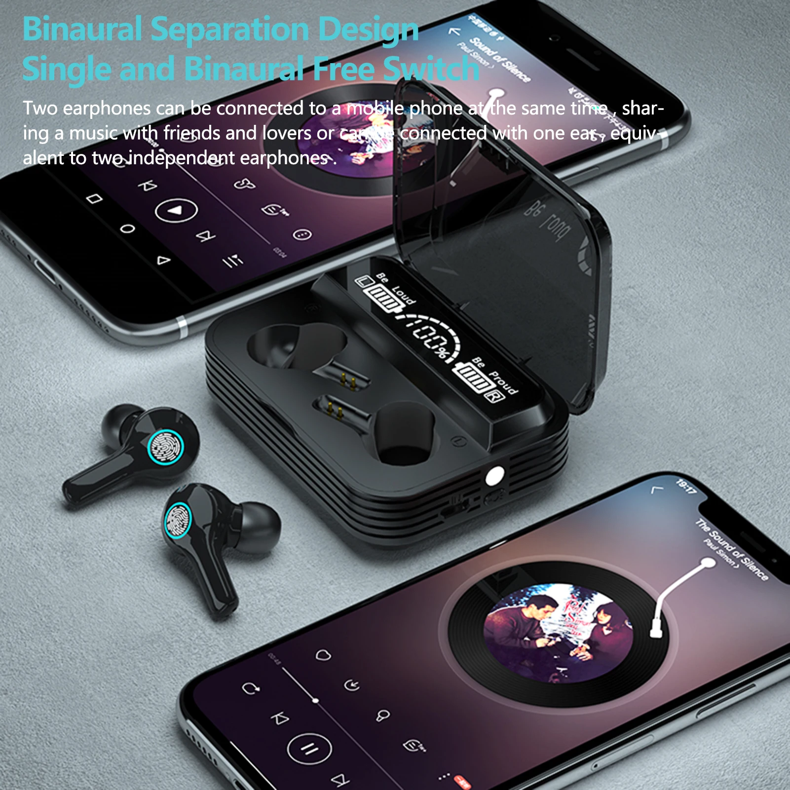 R1 TWS Earbuds BT5.1 Stereo HiFi Headphones IPX7 Waterproof Sports Headset Noise Reduction with Mic Digital Display Power Bank |