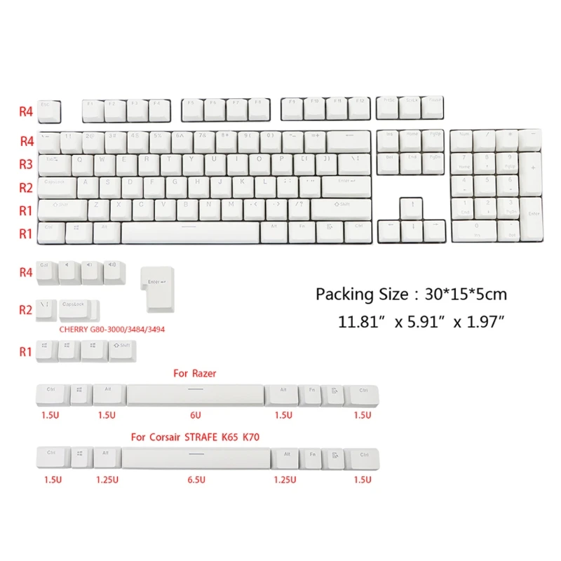 

Personalized Backlight Mechanical Keyboard Profile 6.5U Space Keycap for Corsair
