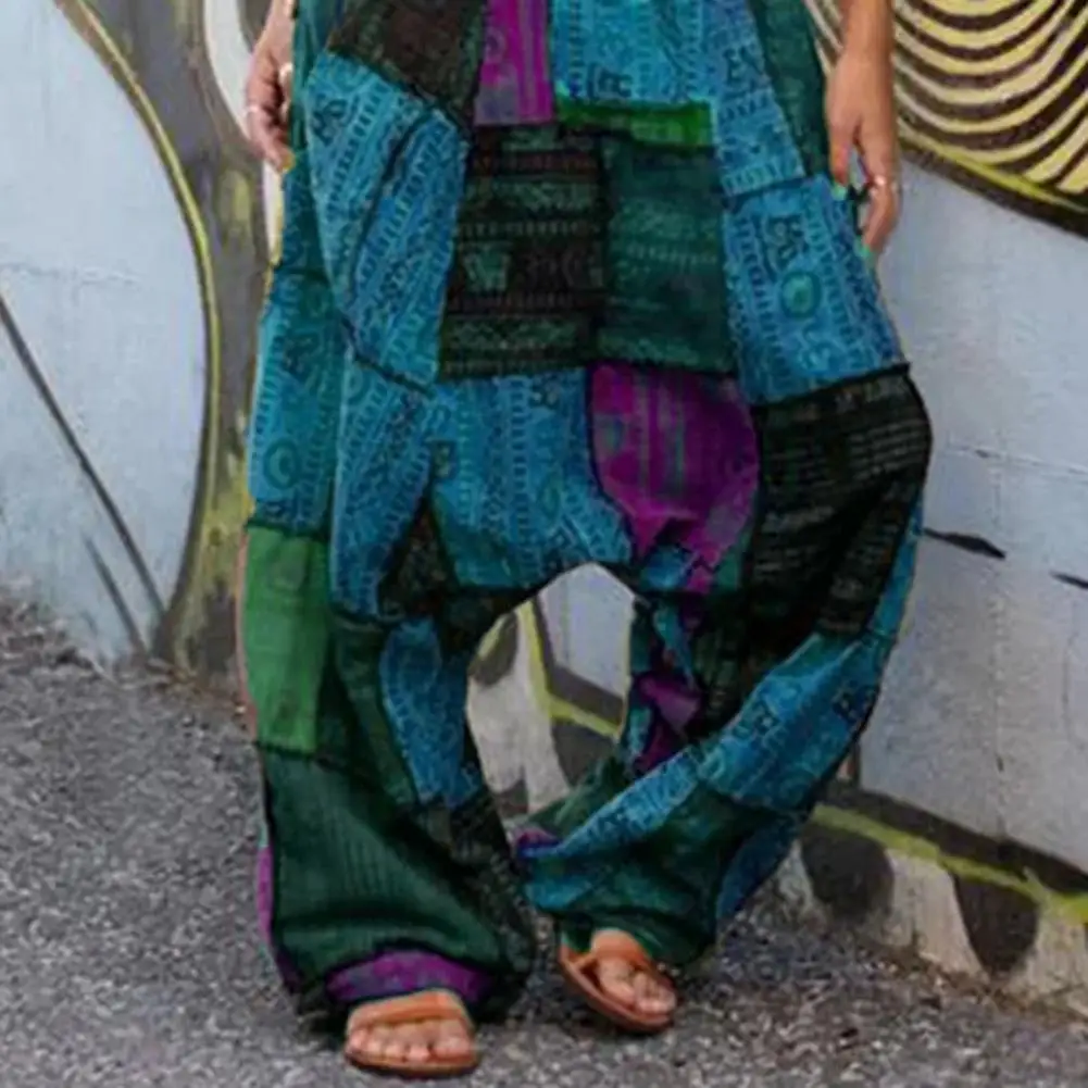 

Jumpsuit Printed Wide Leg Dungarees Fashion Women Sleeveless Baggy Overalls for Spring