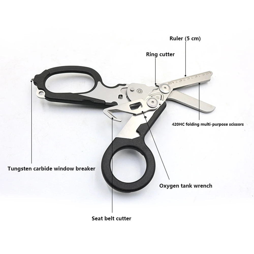 

Multifunctional Response Emergency Shears Multi-Purpose Scissors Raptor Tactical Shears with Compatible Holster Cut Hand Tools
