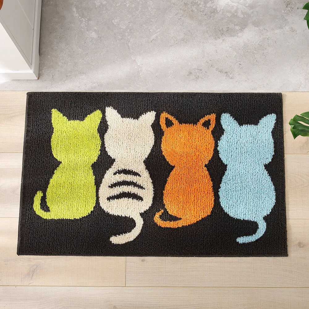 

Bathroom Mat Accessory Cute Cat Cartoon Anti-Slip PVC Bath Mats With Sucker Bathroom Carpet Shower Pad Soft