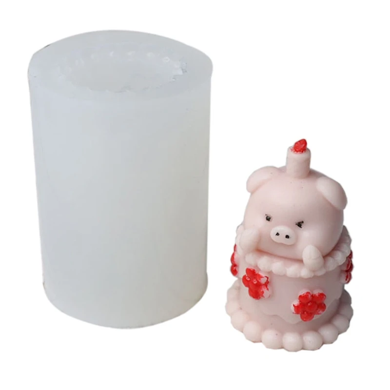 

X7YA 3D Dudu Pig Shape Candle Mold European and American Classical Characters Scented Candle Material Mold