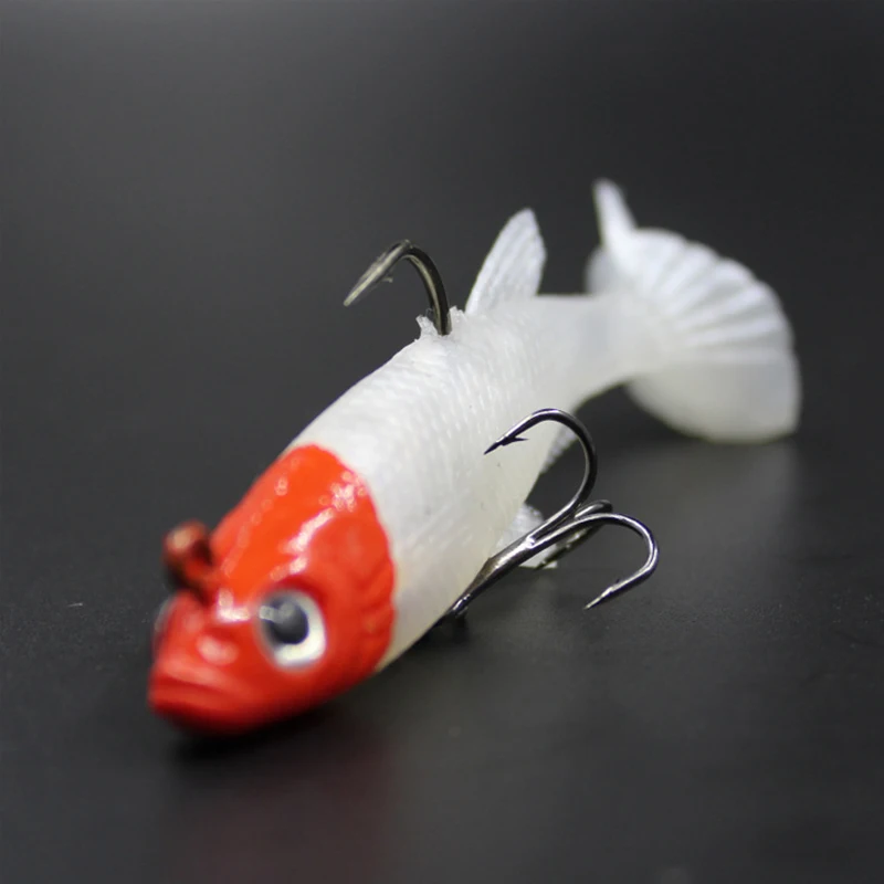 Приманка с объемными глазами красная белая приманка 8 см 14 г искусственные