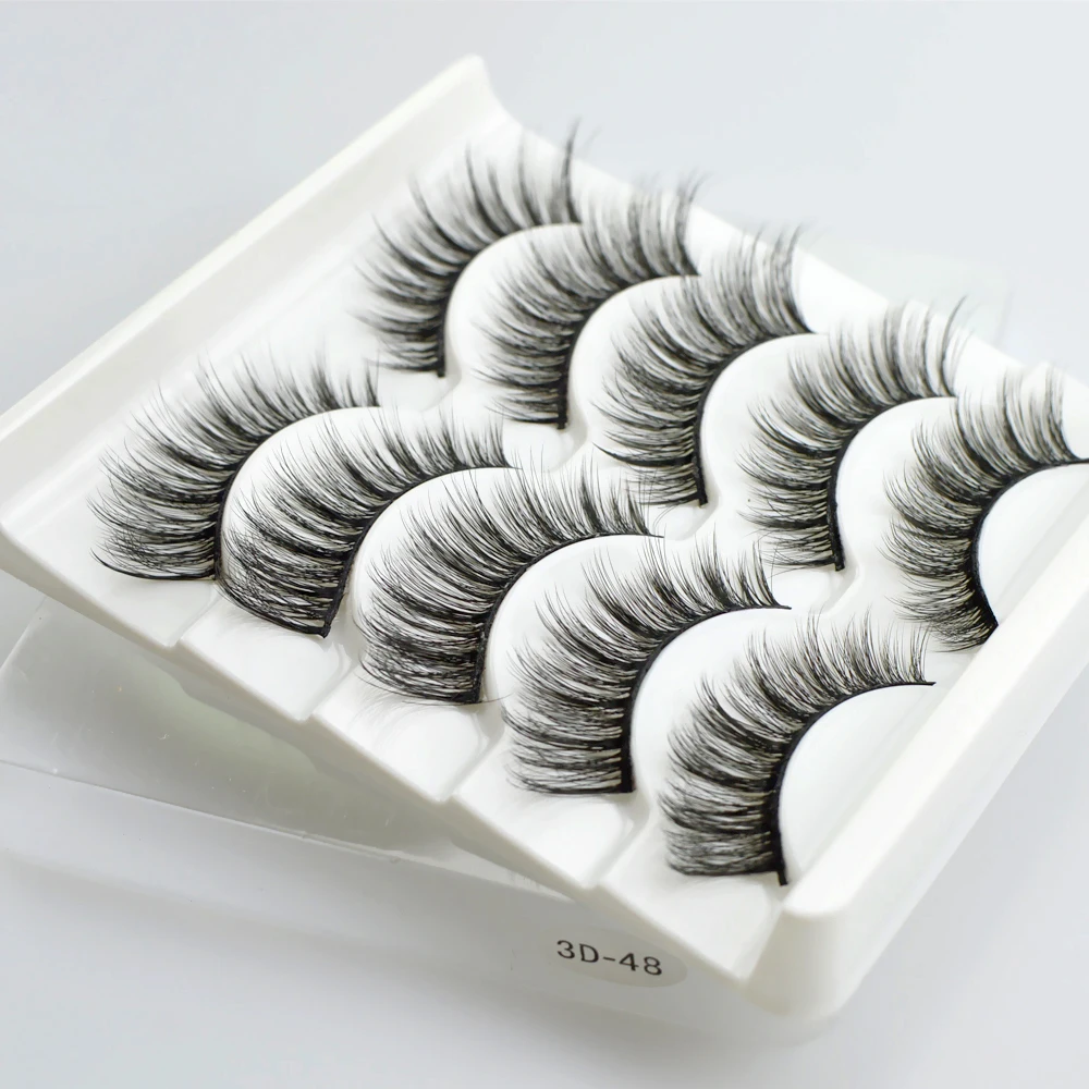 

5 Pairs 3D Mink Hair False Eyelashes Thick Curled Full Strip Lashes Eyelash Extension Fashion Women Eyes Makeup