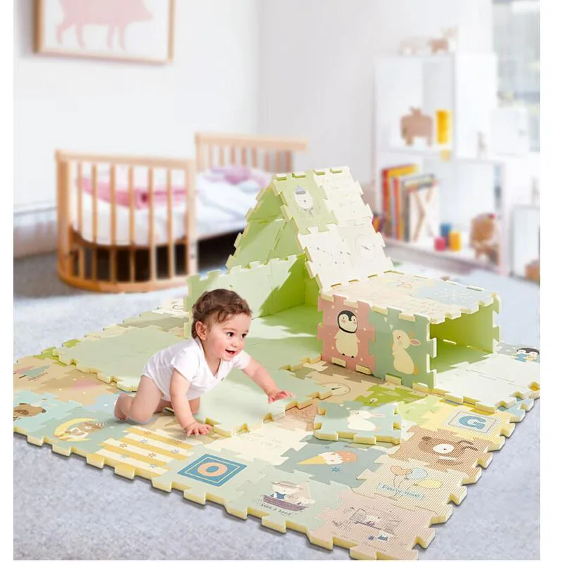 2 см толстый анти осенний детский сшитый ползающий Коврик Зеленый Детские