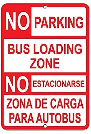 

Металлический жестяной знак Stevenca без парковки автобуса Зона загрузки парковки 8 ''x 12'' декоративный алюминиевый знак настенный знак