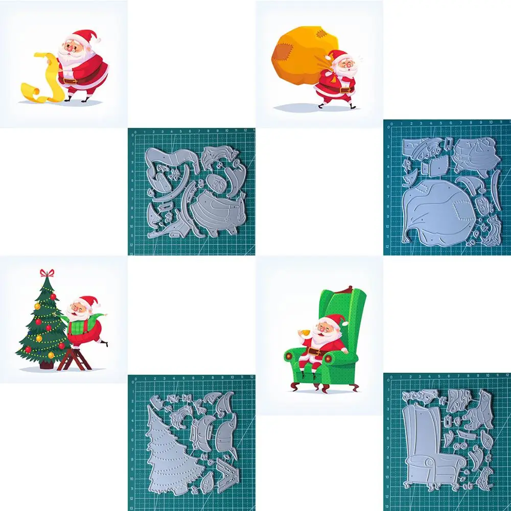 Рождественские штампы в наборе металлические для рукоделия ручные трафареты