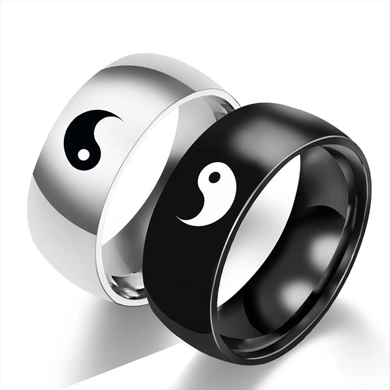 

Fashion Chinese Style Tai Chi Rings For Couple Creative Yin Yang Gossip Punk Men Women Accessories Jewelry Gifts For Friends