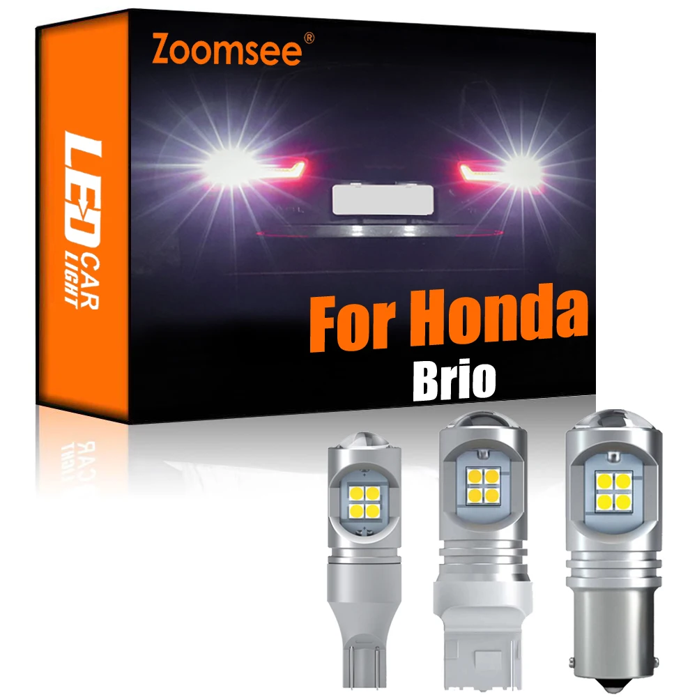 

Zoomsee; Комплект из 2 предметов, белая обратный светодиодный для Honda Brio DD 2011 + Canbus внешний резервный светильник без ошибок задние лампы Хвост лам...