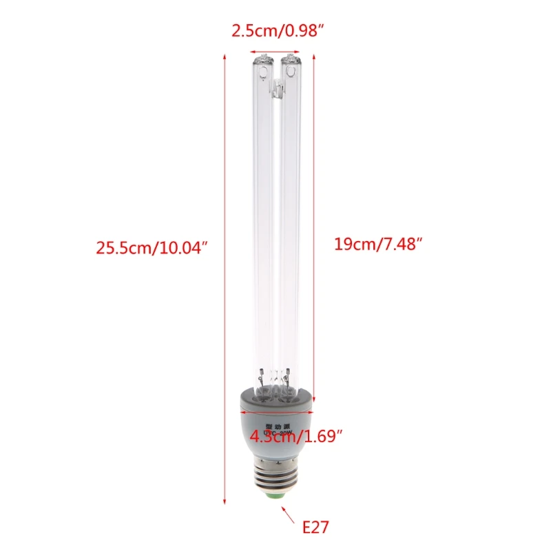 

20W E27 AC 220V UV Light UVC Ultraviolet Disinfection Sterilization Lamps No Ozone Dropshipping